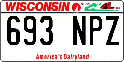 WI license plate 693NPZ