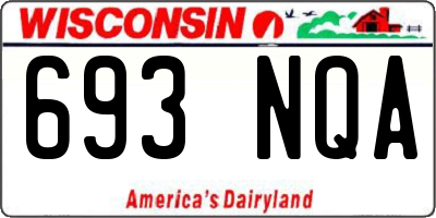 WI license plate 693NQA