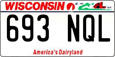 WI license plate 693NQL