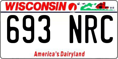 WI license plate 693NRC