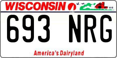 WI license plate 693NRG