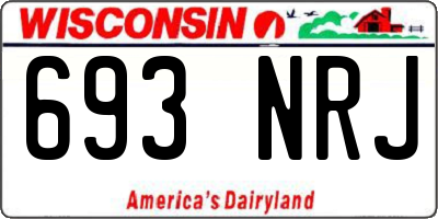 WI license plate 693NRJ