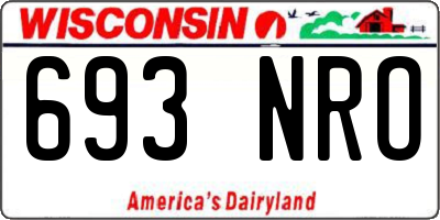 WI license plate 693NRO