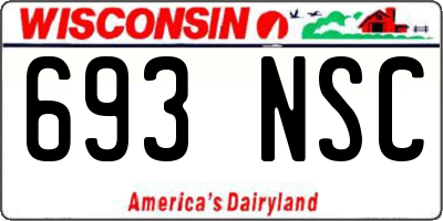 WI license plate 693NSC