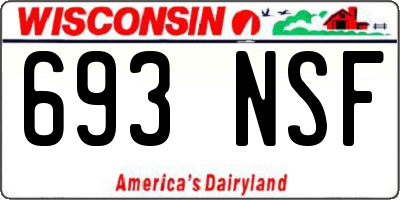 WI license plate 693NSF
