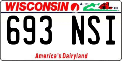WI license plate 693NSI
