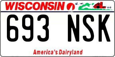 WI license plate 693NSK
