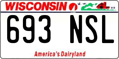 WI license plate 693NSL