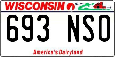 WI license plate 693NSO