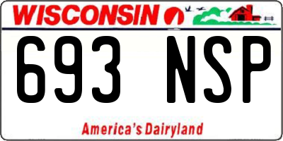 WI license plate 693NSP