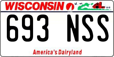 WI license plate 693NSS