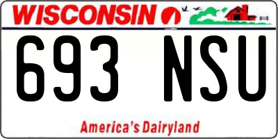 WI license plate 693NSU