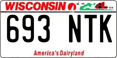 WI license plate 693NTK