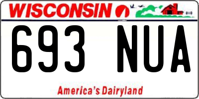 WI license plate 693NUA