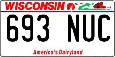 WI license plate 693NUC