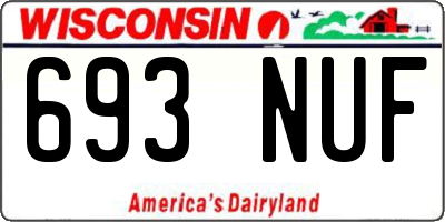WI license plate 693NUF