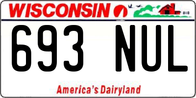 WI license plate 693NUL