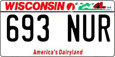 WI license plate 693NUR