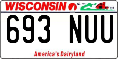 WI license plate 693NUU