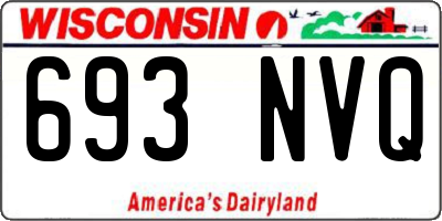 WI license plate 693NVQ