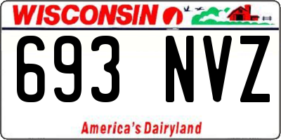 WI license plate 693NVZ