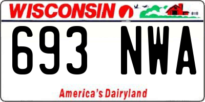 WI license plate 693NWA