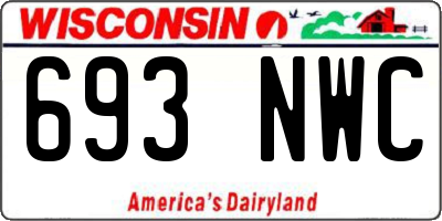 WI license plate 693NWC