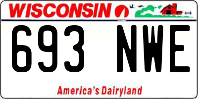 WI license plate 693NWE