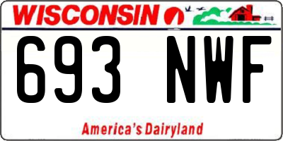 WI license plate 693NWF