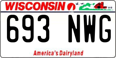 WI license plate 693NWG