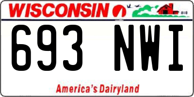 WI license plate 693NWI