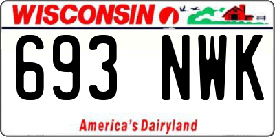 WI license plate 693NWK