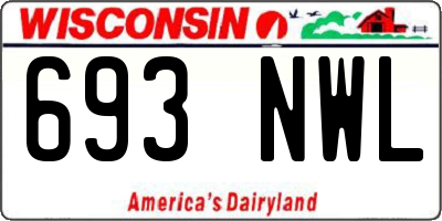 WI license plate 693NWL