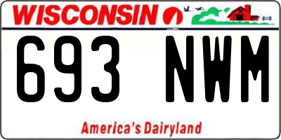 WI license plate 693NWM
