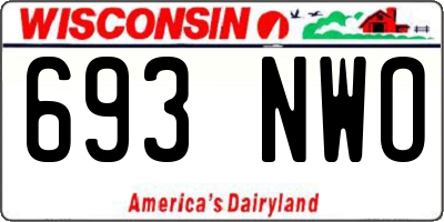 WI license plate 693NWO