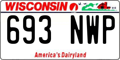 WI license plate 693NWP