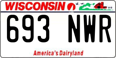 WI license plate 693NWR