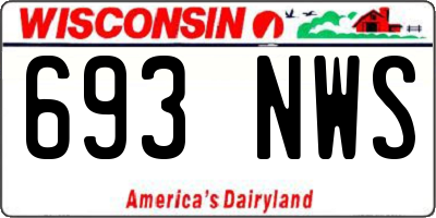 WI license plate 693NWS