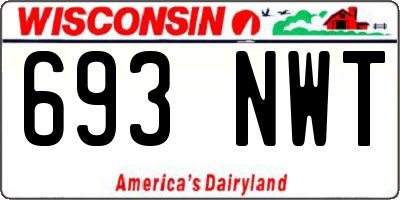 WI license plate 693NWT