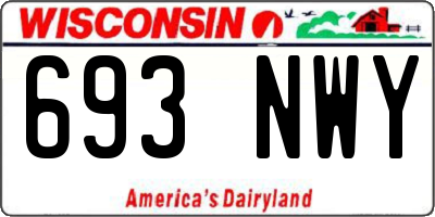 WI license plate 693NWY