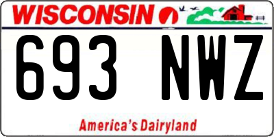 WI license plate 693NWZ