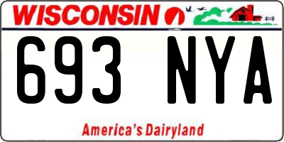 WI license plate 693NYA