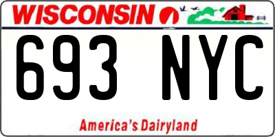 WI license plate 693NYC