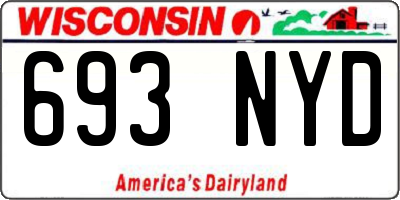 WI license plate 693NYD