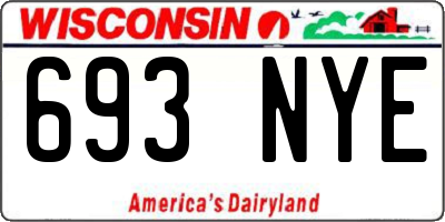 WI license plate 693NYE