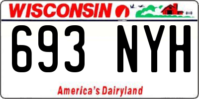 WI license plate 693NYH