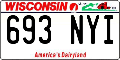 WI license plate 693NYI