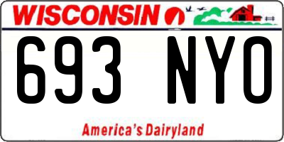 WI license plate 693NYO