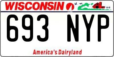 WI license plate 693NYP