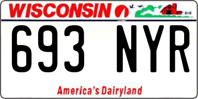 WI license plate 693NYR